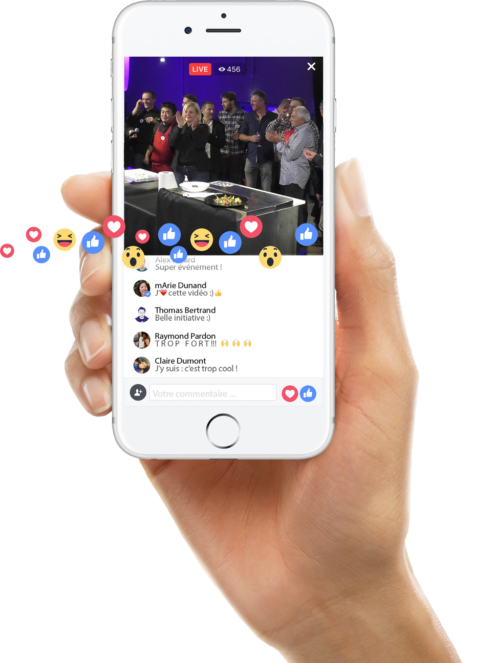 Réaction réseaux sociaux en live